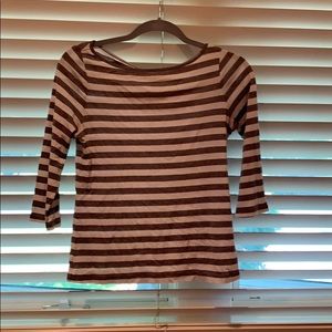 Striped mid sleeve top
